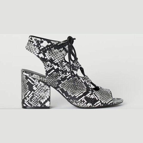 Divided H&M Snakeskin Print Vegan Sandals - Picture 1 of 16
